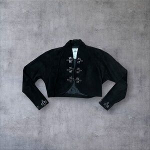 Beaded Leather Bolero